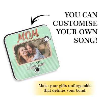 Personalized Mom Musical Fridge Magnet Custom Photo Song Rechargeable Audio Gift